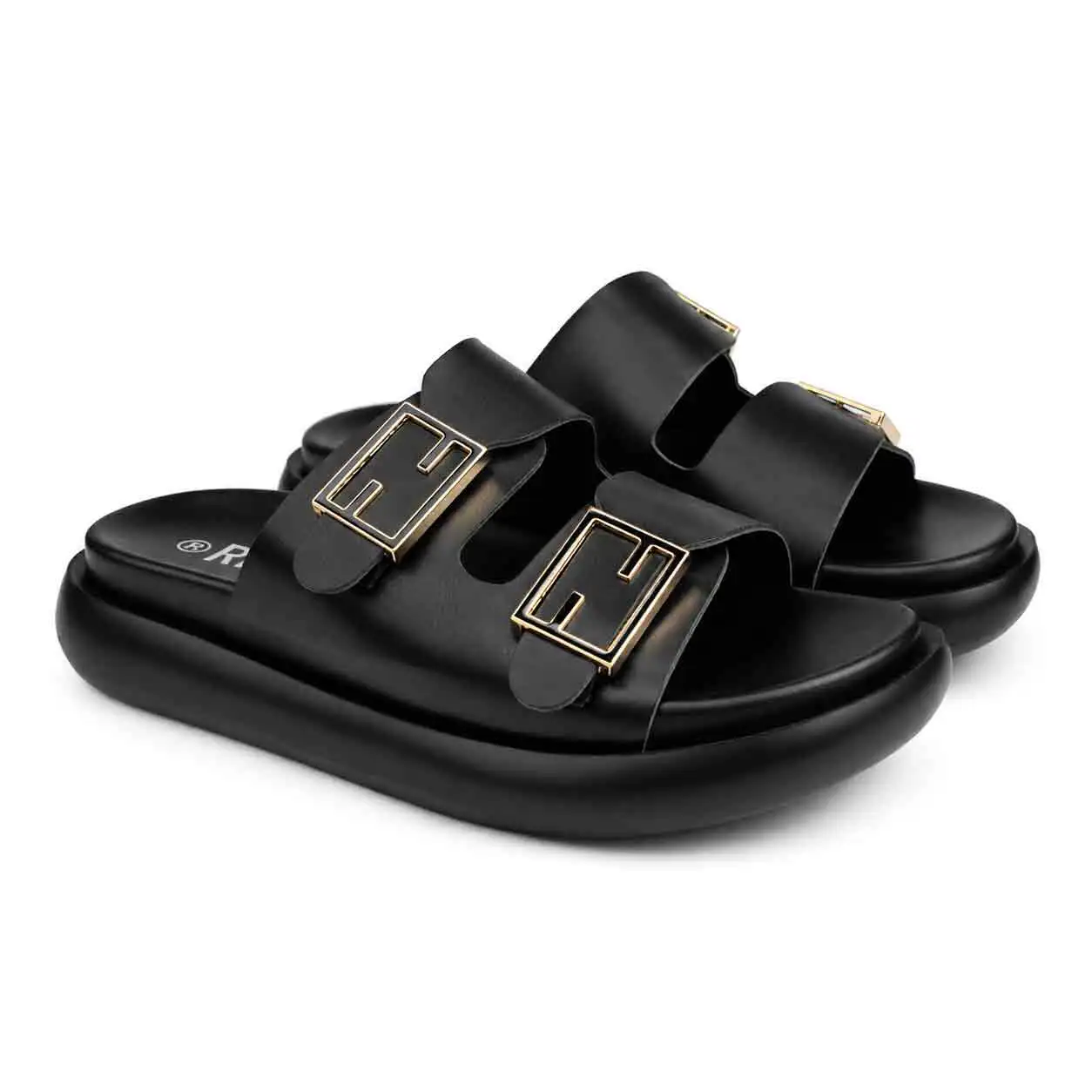 Sandale Compense pour femme 8099 noir miniature